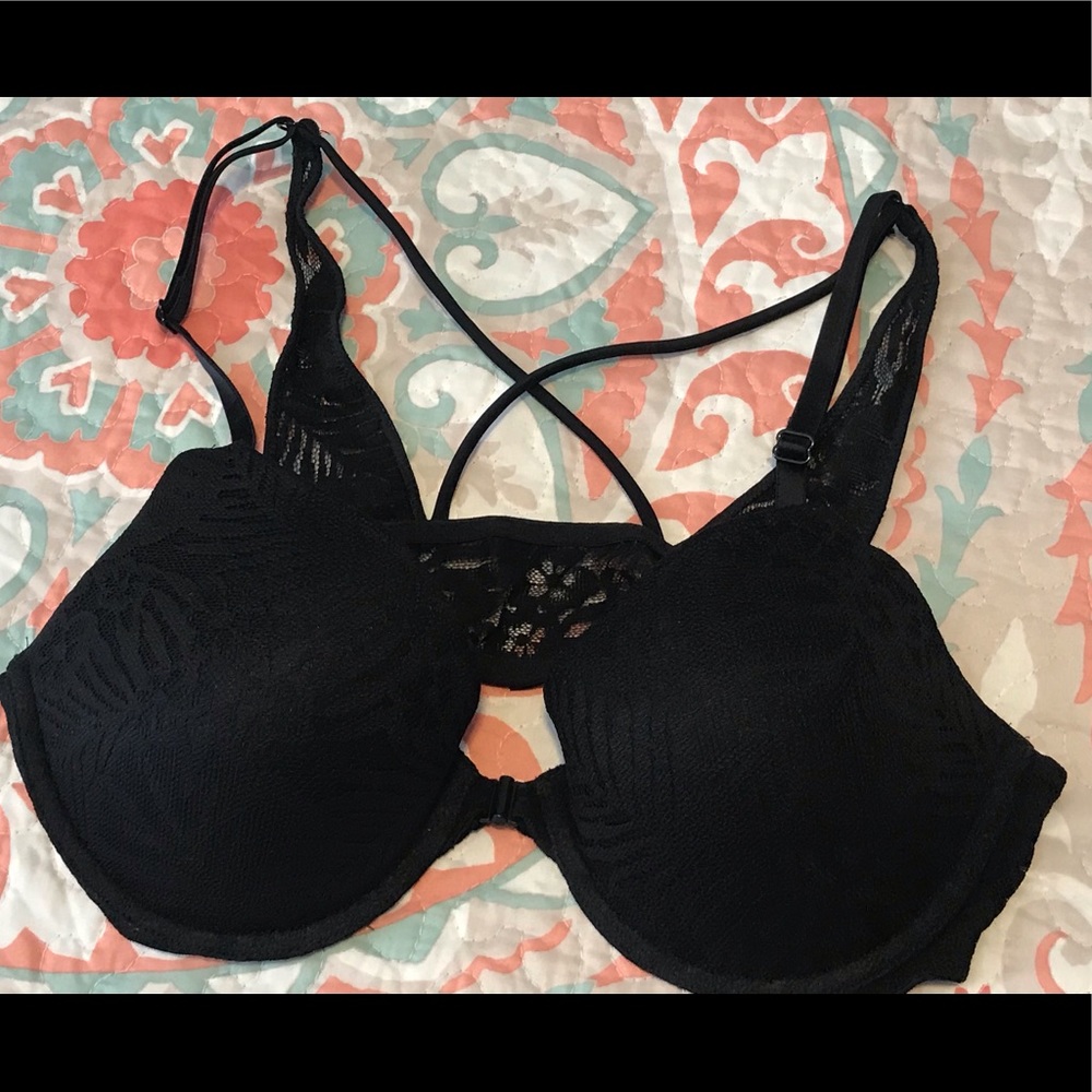 PINK Black Push-Up Bra